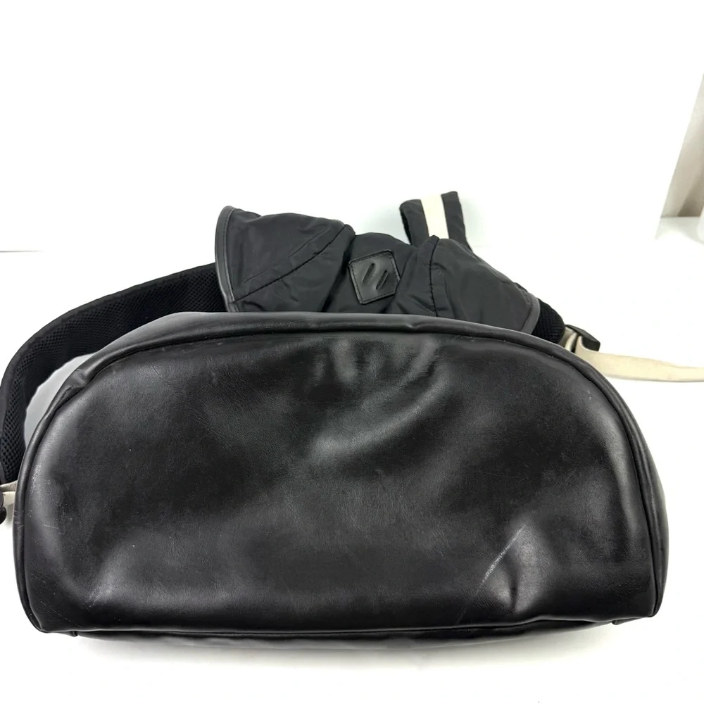 Vintage Lacoste Backpack‎ Large Black Nylon Drawstring Rucksack